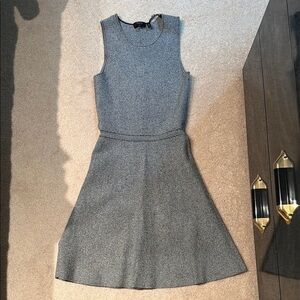 Theory Stretchy Thick Elastic Gray Sleeveless Dress P